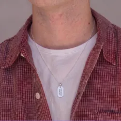dogtag Namenskette mit Anhänger in Silber - My Letter