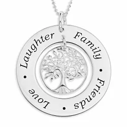 runden Namenskette mit Anhänger in Silber - My Letter