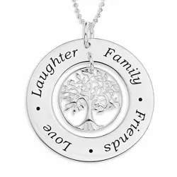 runden Namenskette mit Anhänger in Silber - My Letter