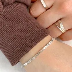 Königarmband aus Silber 18,5 cm x 2,4 mm