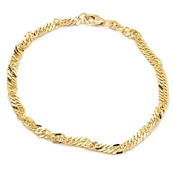BNH Singapore Armband aus 14 Karat Gold 21,0 cm x 3,5 mm