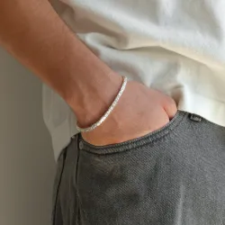 Königarmband aus Silber 18,5 cm x 3,2 mm