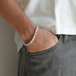 Königarmband aus Silber 18,5 cm x 4,8 mm
