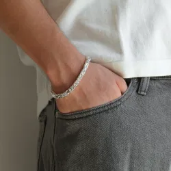 Königarmband aus silber 18,5 cm x 5,6 mm