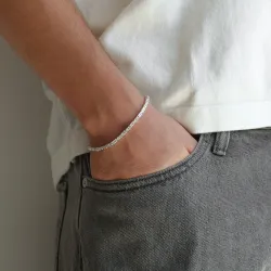 Königarmband aus Silber 23 cm x 2,8 mm