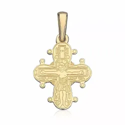 13 x 15 mm Dagmar-Kreuz mit Vater Unser aus 14 Karat Gold - Amoré