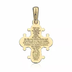 13 x 15 mm Dagmar-Kreuz mit Vater Unser aus 14 Karat Gold - Amoré