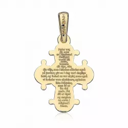 13 x 15 mm Dagmar-Kreuz mit Vater Unser aus 8 Karat Gold