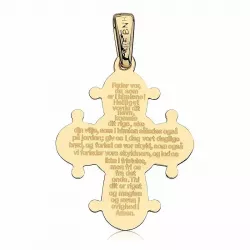 17 x 20 mm Dagmar-Kreuz mit Vater Unser aus 8 Karat Gold