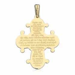 25 x 30 mm Dagmar-Kreuz mit Vater Unser aus 8 Karat Gold