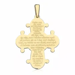 25 x 30 mm Dagmar-Kreuz mit Vater Unser aus 8 Karat Gold - Amoré