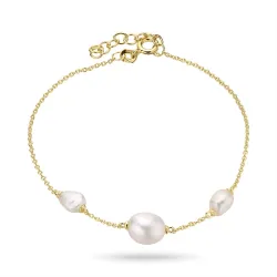 Perle Armband aus vergoldetem Sterlingsilber  x 8-9 mm 