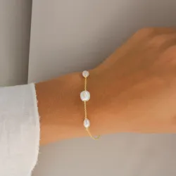 Perle Armband aus vergoldetem Sterlingsilber  x 8-9 mm 