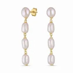 Perle ketten ohrringe in vergoldetem Silber