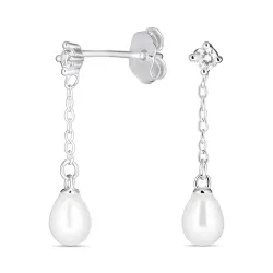 4-4,5 mm Perle ketten ohrringe in Silber