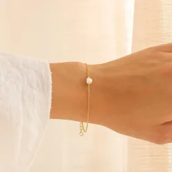 Perle Armband aus vergoldetem Sterlingsilber