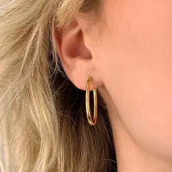 28 mm BNH ovalen Kreole in vergoldetem Sterlingsilber