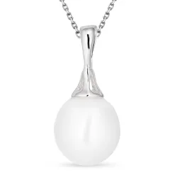 Perle Anhänger mit Halskette aus Silber