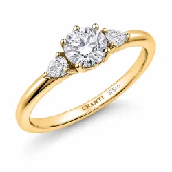 lab grown Diamant Ring in 9 Karat Gold 0,50 ct 0,20 ct