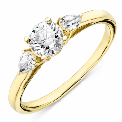 lab grown Diamant Ring in 9 Karat Gold 0,50 ct 0,20 ct