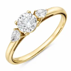 lab grown Diamant Ring in 9 Karat Gold 0,50 ct 0,20 ct