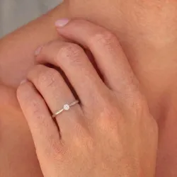 lab grown Diamant Solitärring aus Silber