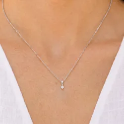 0,10 ct lab grown Diamant Solitäranhänger aus Silber