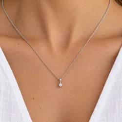 0,10 ct lab grown Diamant Solitäranhänger aus Silber