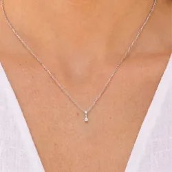 0,05 ct lab grown Diamant Solitäranhänger aus Silber