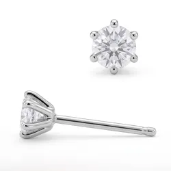 2 x 0,10 ct Solitärohrstecker in Silber mit lab grown Diamant (HPHT) 
