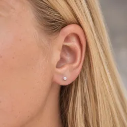 2 x 0,10 ct Solitärohrstecker in Silber mit lab grown Diamant (HPHT) 