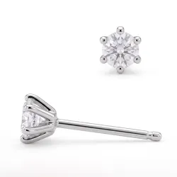 2 x 0,05 ct Solitärohrstecker in Silber mit lab grown Diamant (HPHT) 
