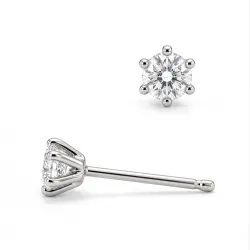 2 x 0,05 ct Solitärohrstecker in Silber mit lab grown Diamant (HPHT) 