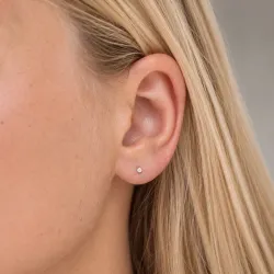 2 x 0,05 ct Solitärohrstecker in Silber mit lab grown Diamant (HPHT) 