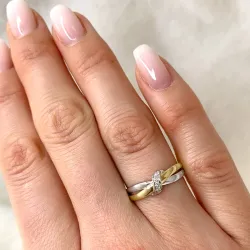 lab grown Diamant Ring in 9 Karat Gold- und Weißgold 0,03 ct