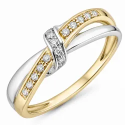 lab grown Diamant Ring in 9 Karat Gold- und Weißgold 0,10 ct