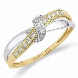 lab grown Diamant Ring in 9 Karat Gold- und Weißgold 0,10 ct