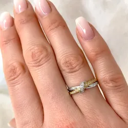lab grown Diamant Ring in 9 Karat Gold- und Weißgold 0,10 ct