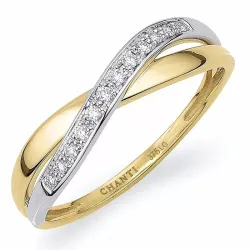 lab grown Diamant Ring in 9 Karat Gold- und Weißgold 0,08 ct
