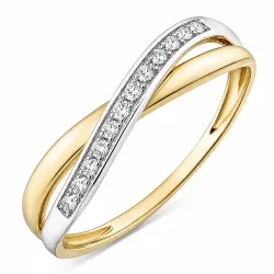 lab grown Diamant Ring in 9 Karat Gold- und Weißgold 0,08 ct
