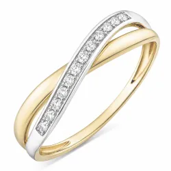 lab grown Diamant Ring in 9 Karat Gold- und Weißgold 0,08 ct