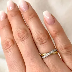 lab grown Diamant Ring in 9 Karat Gold- und Weißgold 0,08 ct