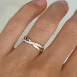 lab grown Diamant Ring in 9 Karat Gold- und Weißgold 0,08 ct