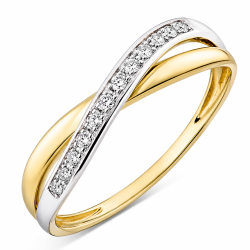 lab grown Diamant Ring in 9 Karat Gold- und Weißgold 0,08 ct