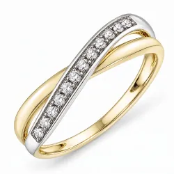 lab grown Diamant Ring in 9 Karat Gold- und Weißgold 0,08 ct