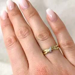 lab grown Diamant Ring in 9 Karat Gold- und Weißgold 0,03 ct