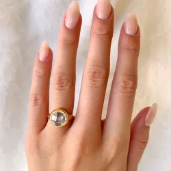 Runder Ring aus vergoldetem Sterlingsilber