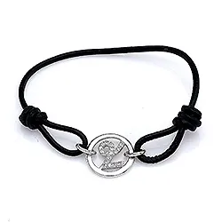 Steinbock Armband aus Leder und Anhänger aus Silber