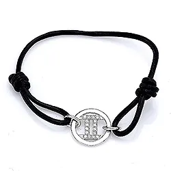 Zwillinge Armband aus Leder und Anhänger aus Silber