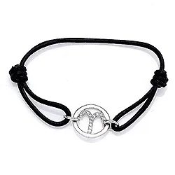 Widder Sternzeichen Armband aus Leder und Anhänger aus Silber